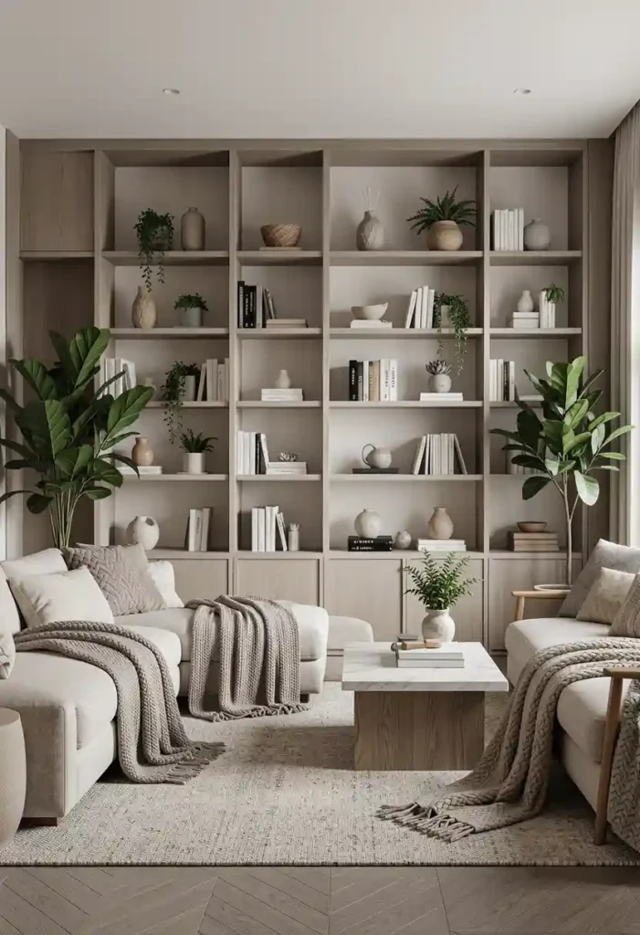 Floor-to-Ceiling Built-In Shelves