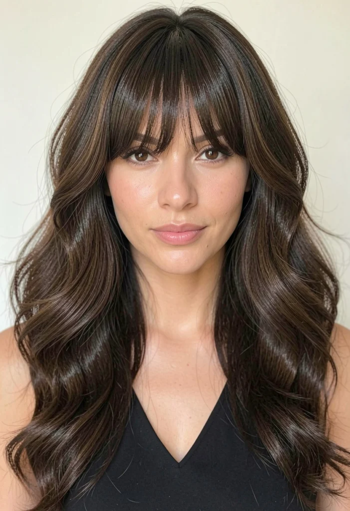 . Long Layers with Curtain Bangs