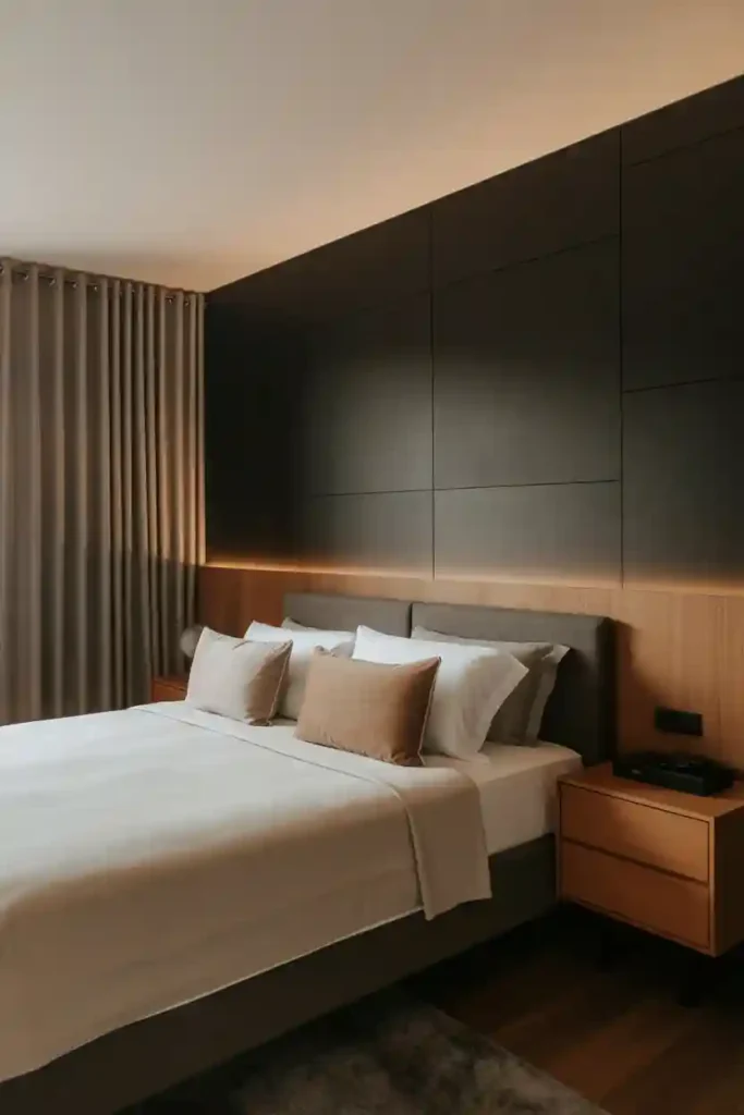 . Matte Black Accent Wall Elegance