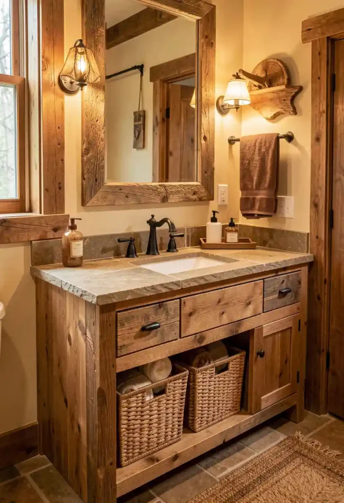 Reclaimed Wood Vanity for Authentic Rustic Charm
