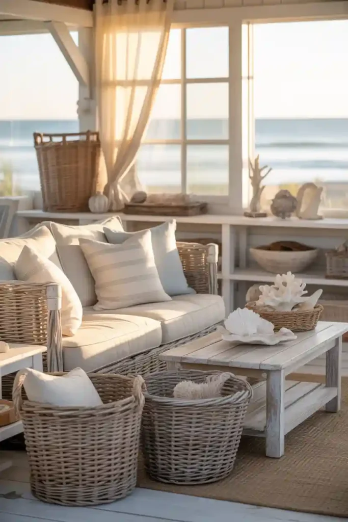 Whitewashed Wood Living Room Charm