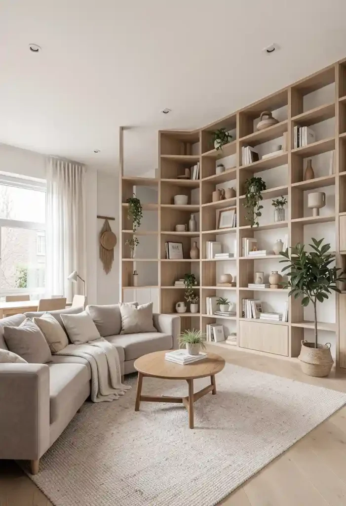 Built-In Shelves as a Room Divider