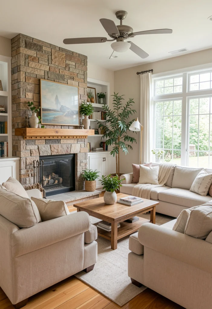 Dual Focal Point Living Room