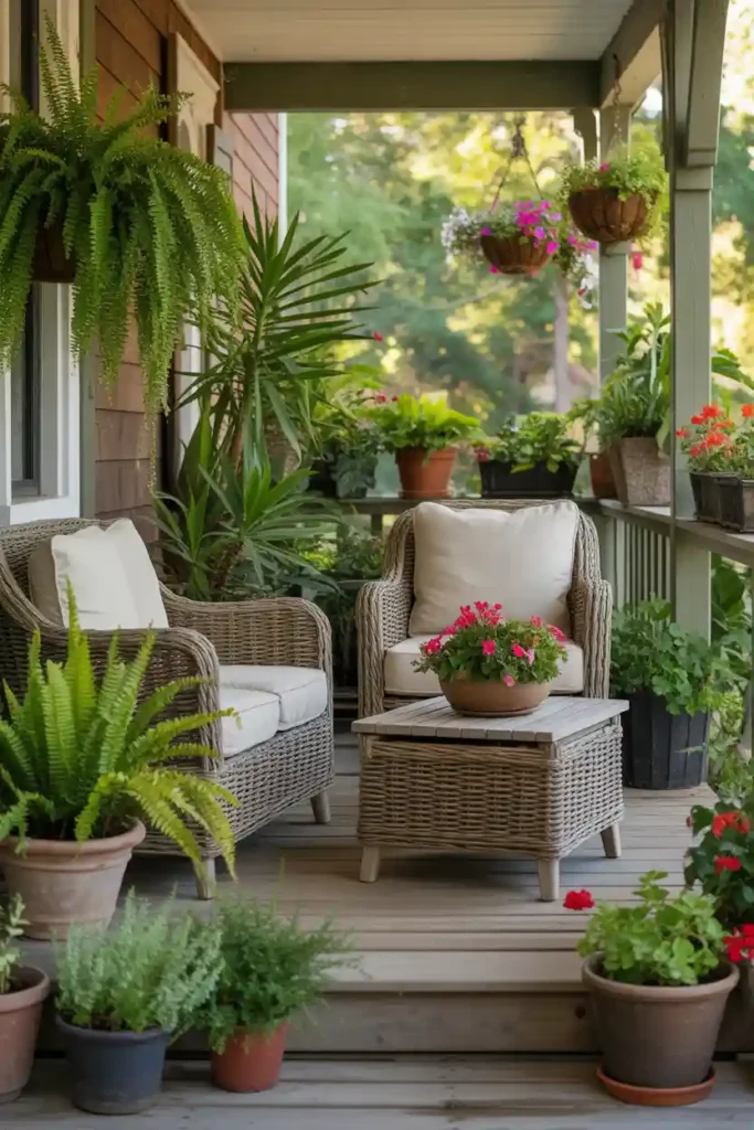  Planter-Surrounded Seating Layout