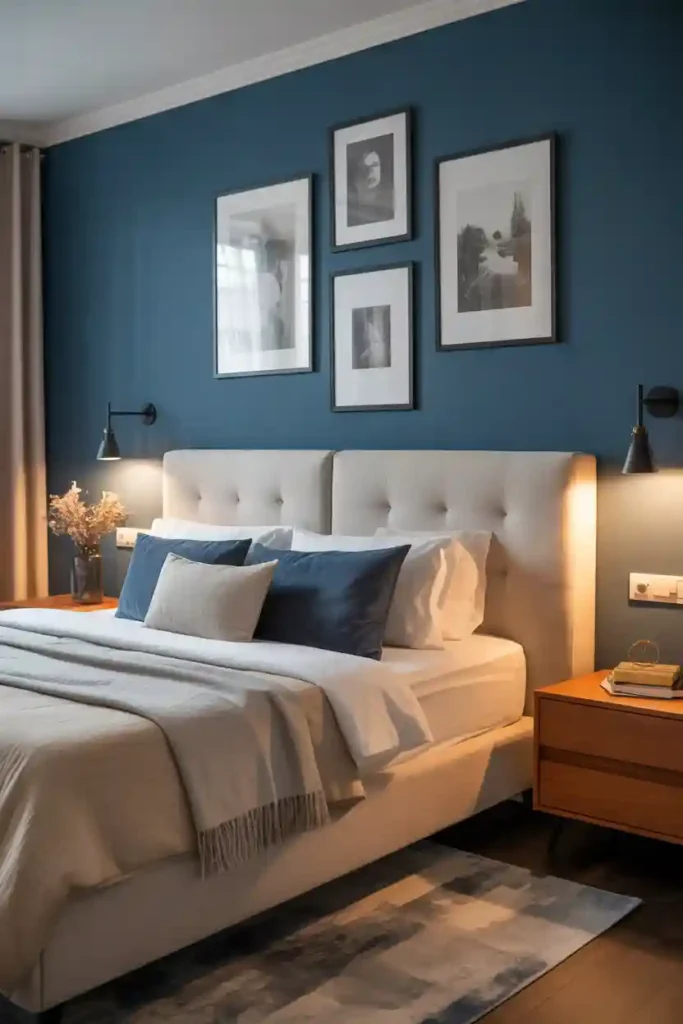 Navy Blue Gallery Wall for Artistic Depth