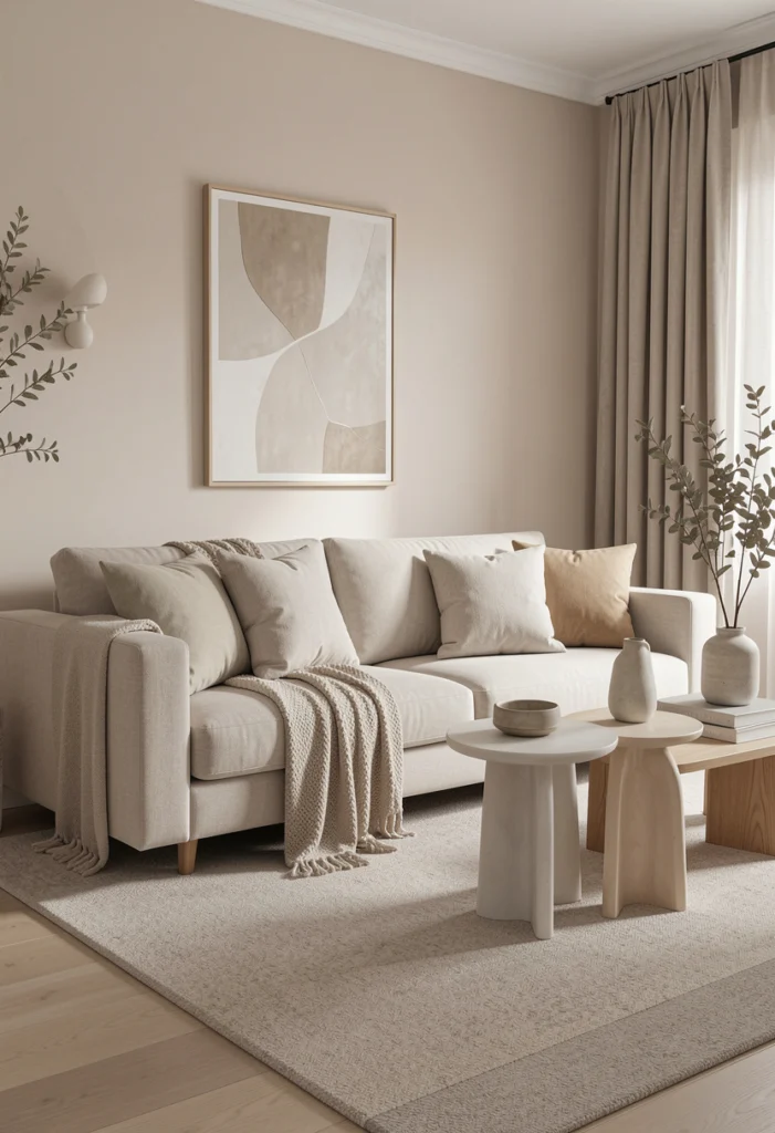 . Neutral Sofa as a Focal Point