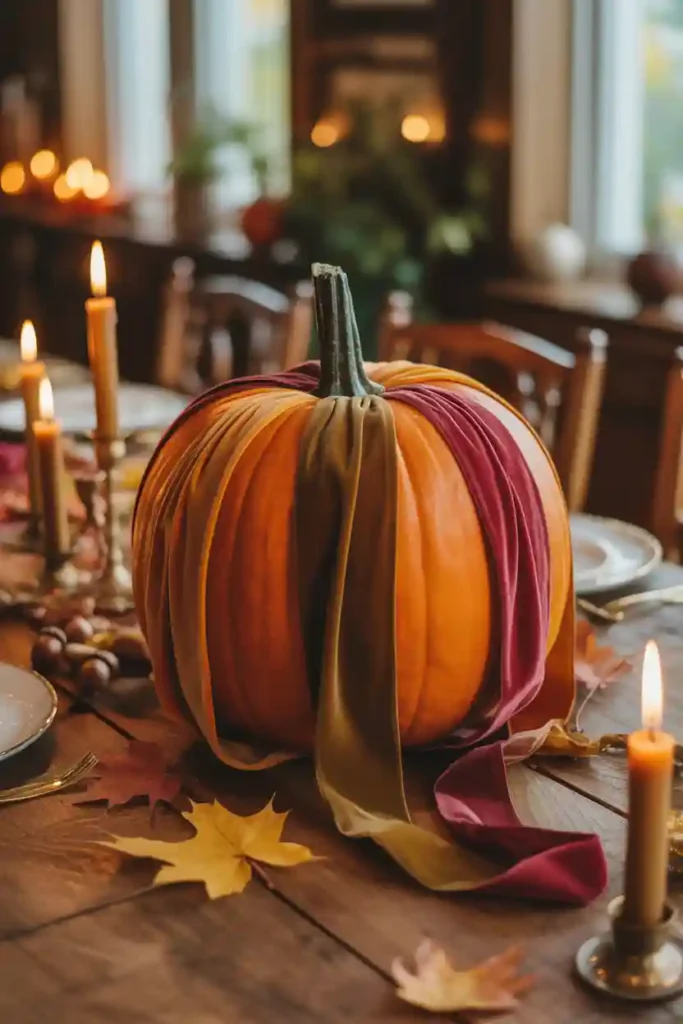  Ribbon-Wrapped Pumpkins