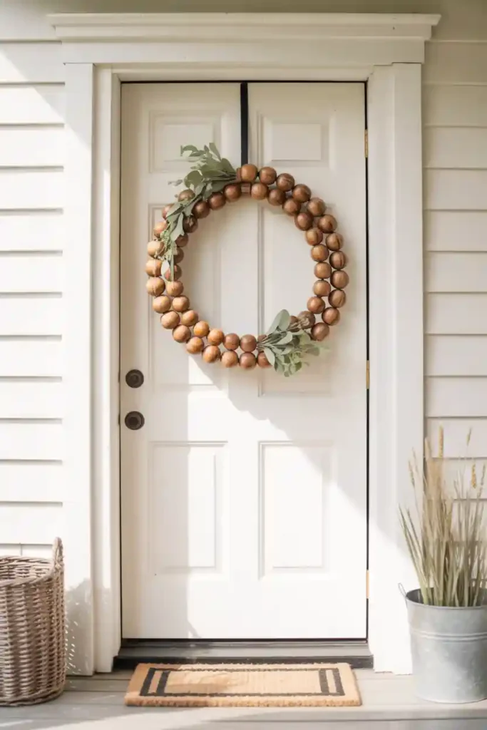 Rustic Wooden Bead Wreath