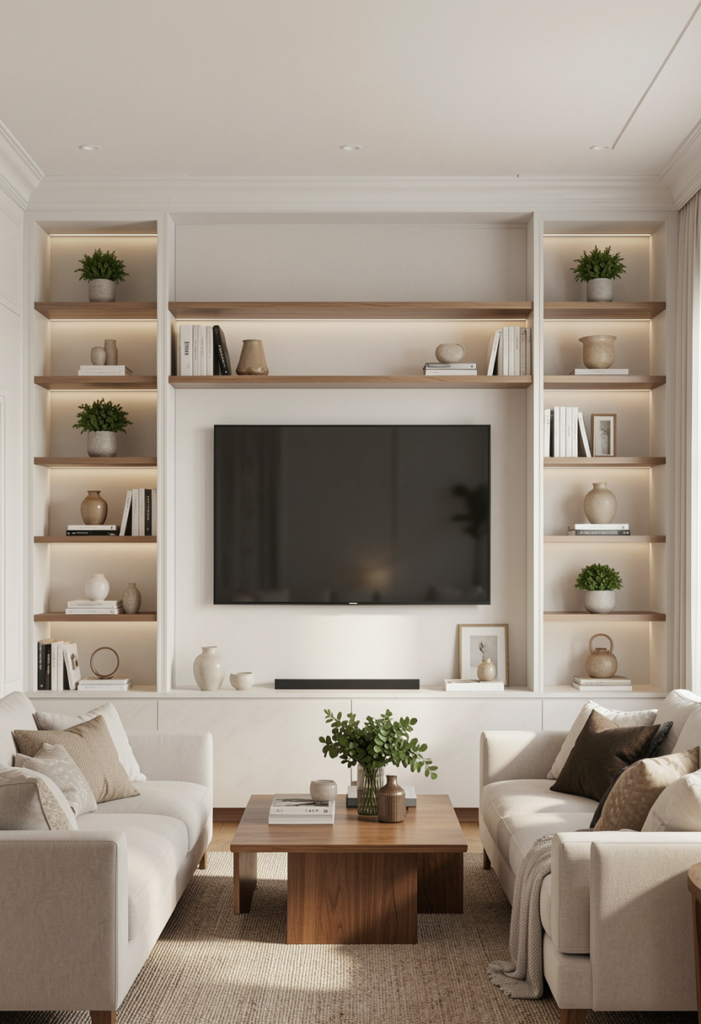 Symmetrical TV Wall Design