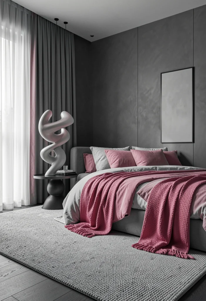 Chic Monochrome with Pink Highlights