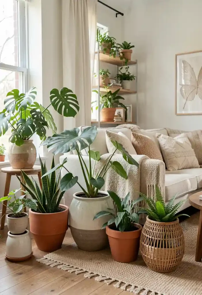 Mixing Plant Pots for Texture