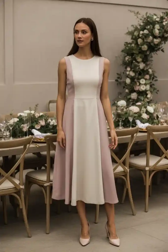 Modern Two-Tone Dress With Elegant Contrast 