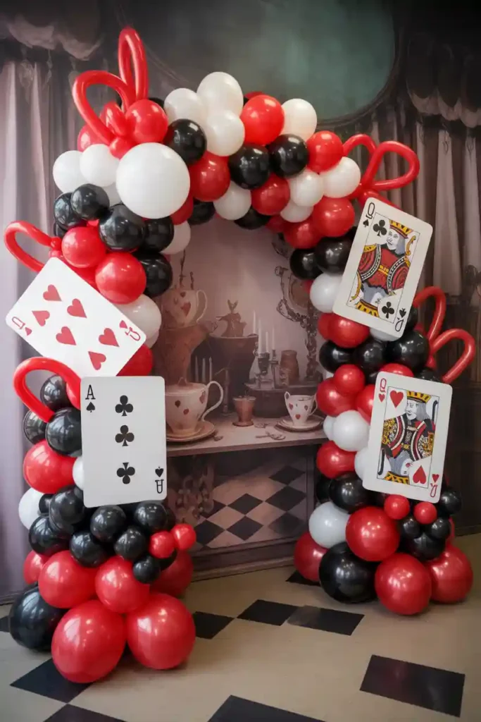 Queen of Hearts Balloon Arch