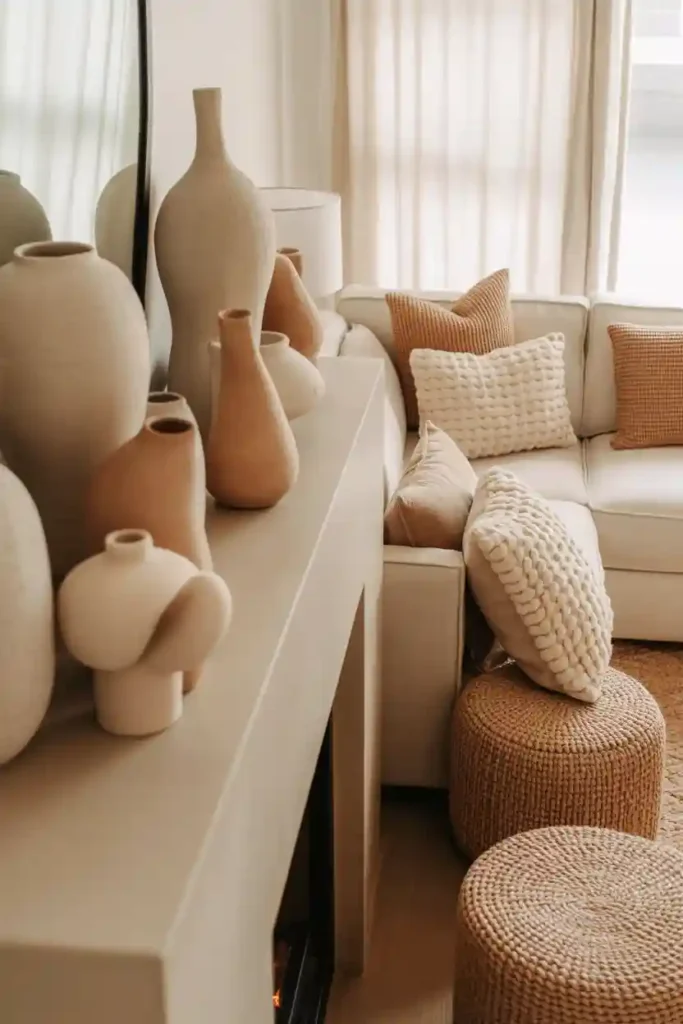 Textured Cozy Contemporary Mantel