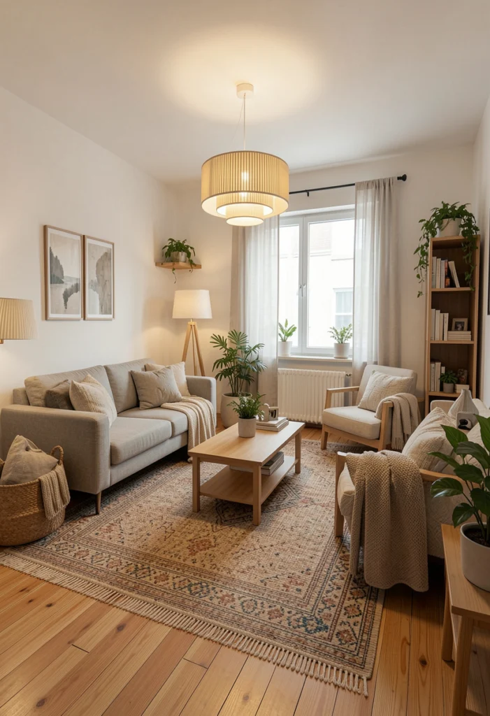 Zoning with Rugs and Lighting