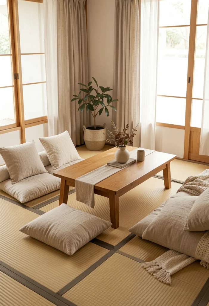 Floor Seating for Authentic Japandi Style