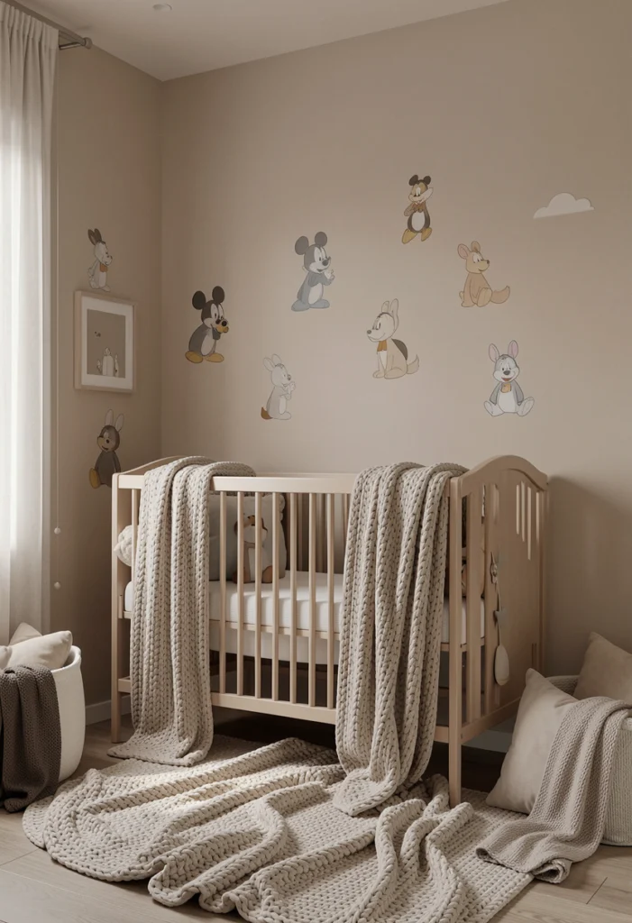 Modern Disney Nursery with Neutral Palette