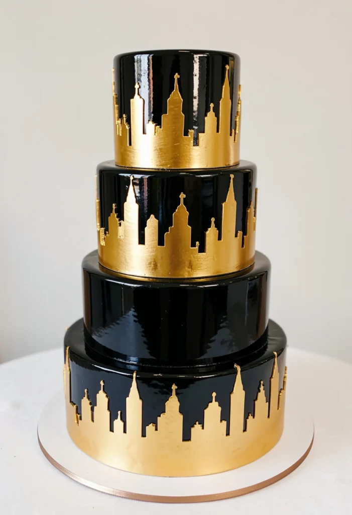 Black and Gold Glam Cake