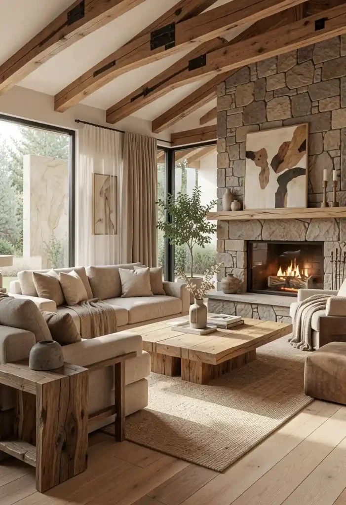 . Blend of Modern and Rustic Elements