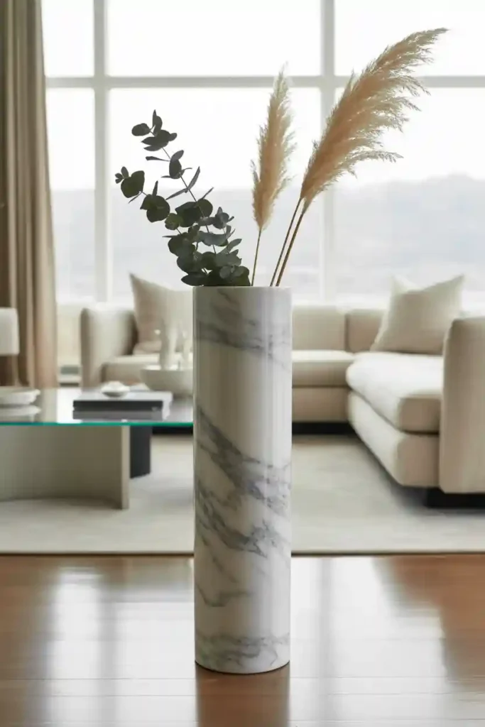  Luxe Marble Floor Vase Accent