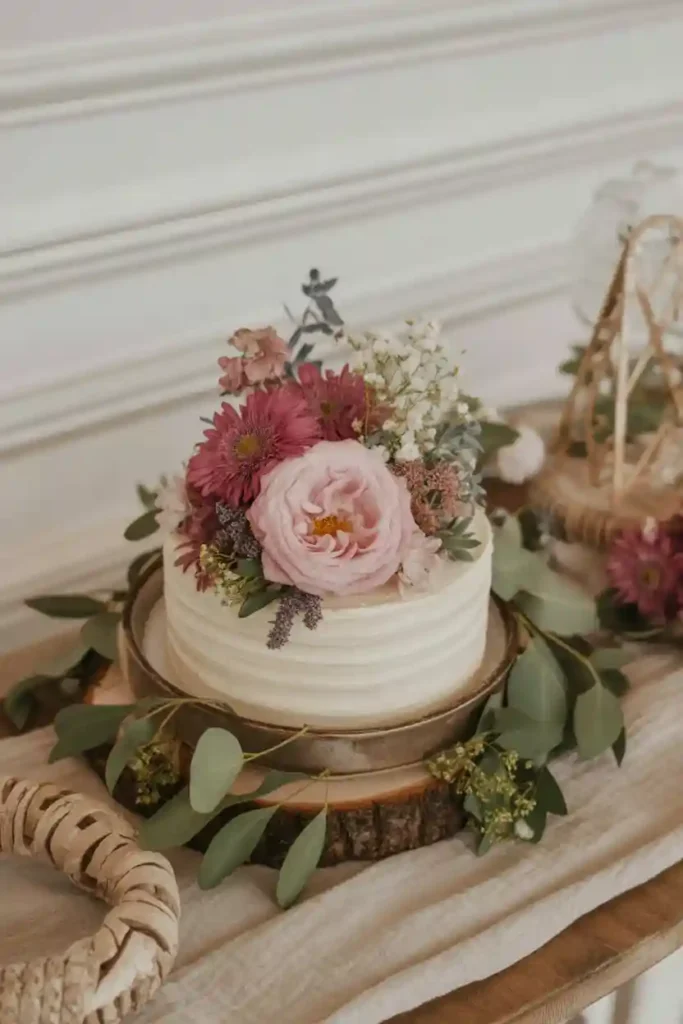 Seasonal Bloom Inspired Cake Setup