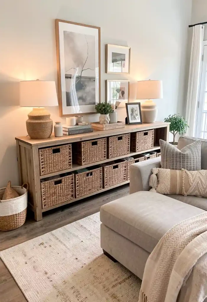 Storage Baskets Under the Table