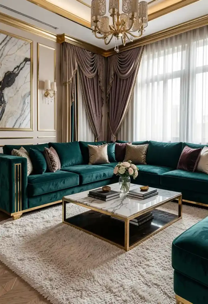 Luxury Sectional with High-End Finishes