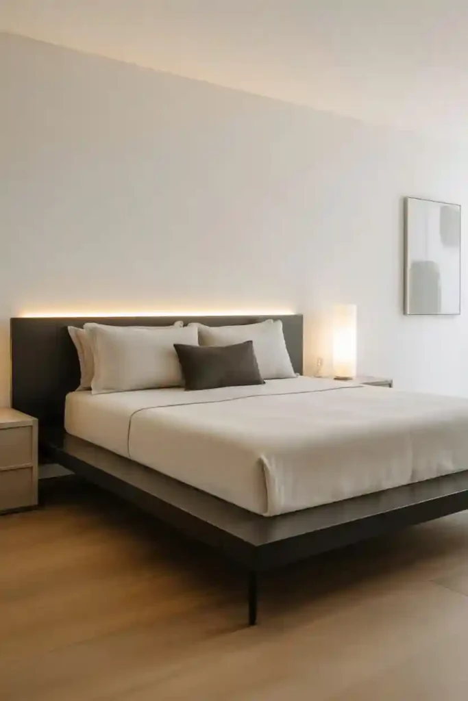 Sleek Black Platform Bedroom