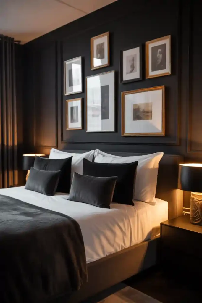 Black Gallery Wall Bedroom