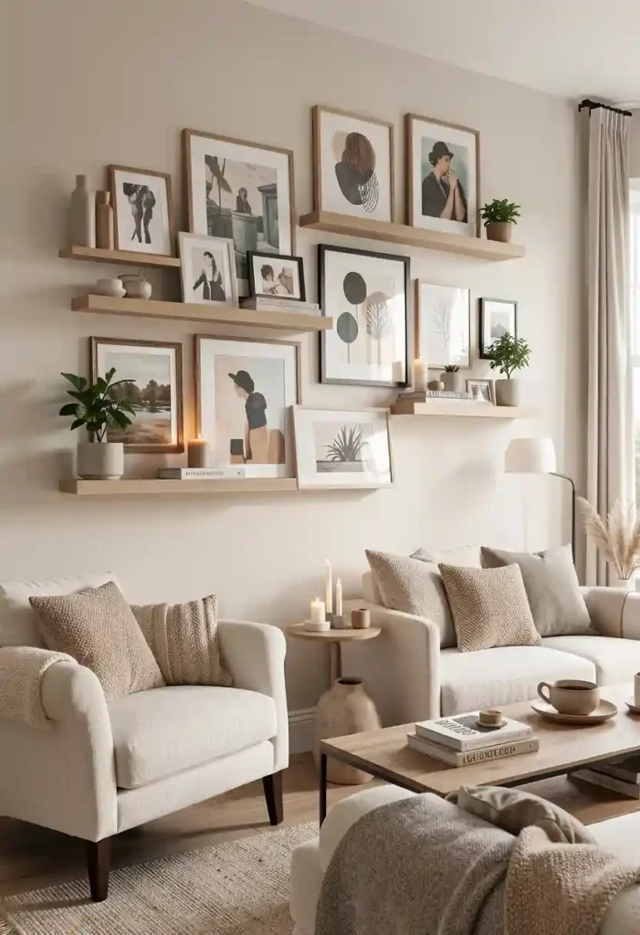 Layered Shelf Gallery Wall