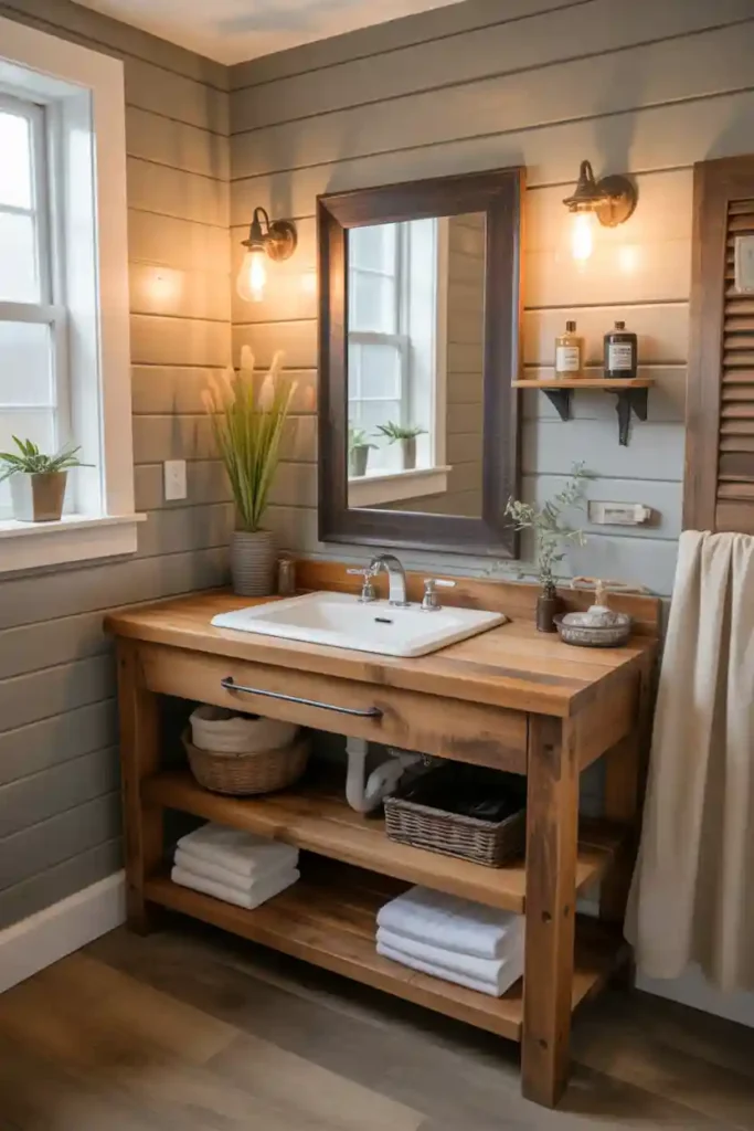 Reclaimed Wood Vanity Statement