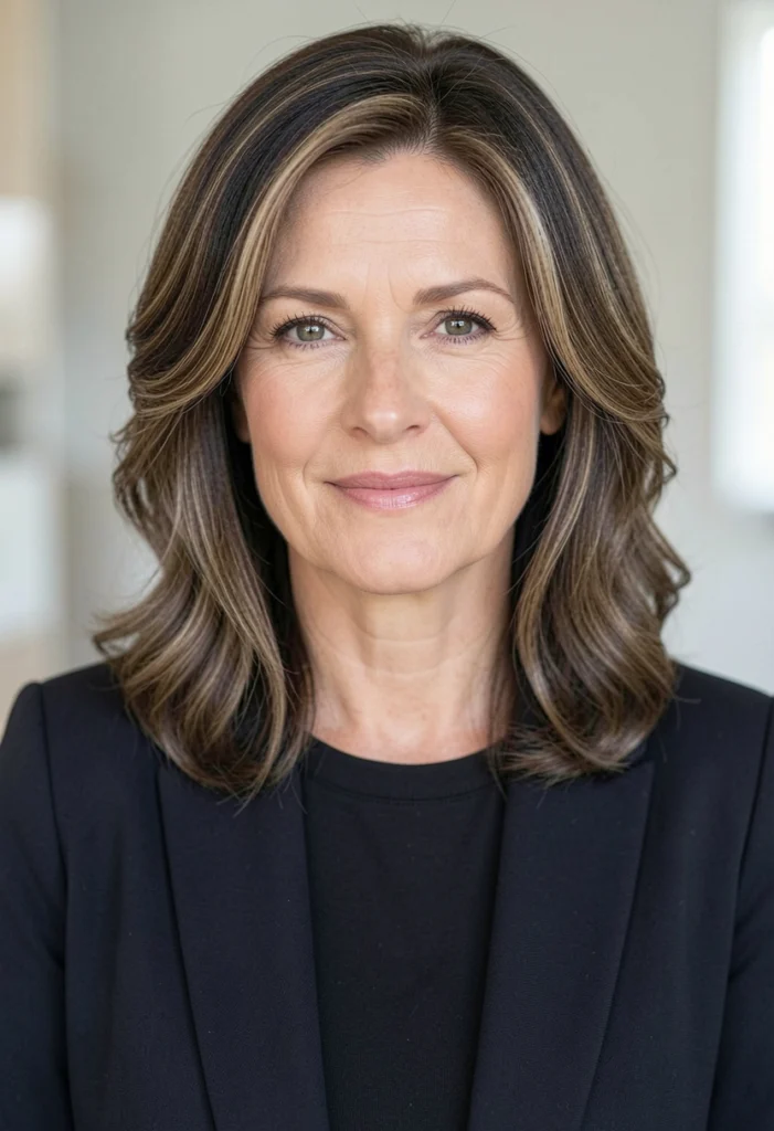 Shoulder-Length Lob with Waves