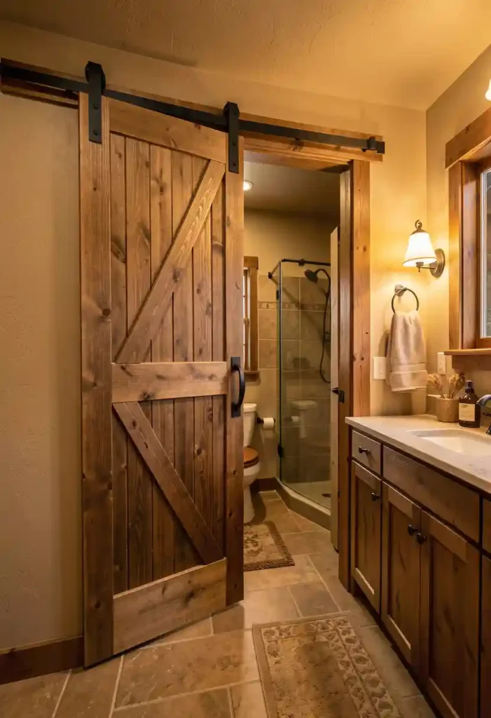 Barn Door Bathroom Entry