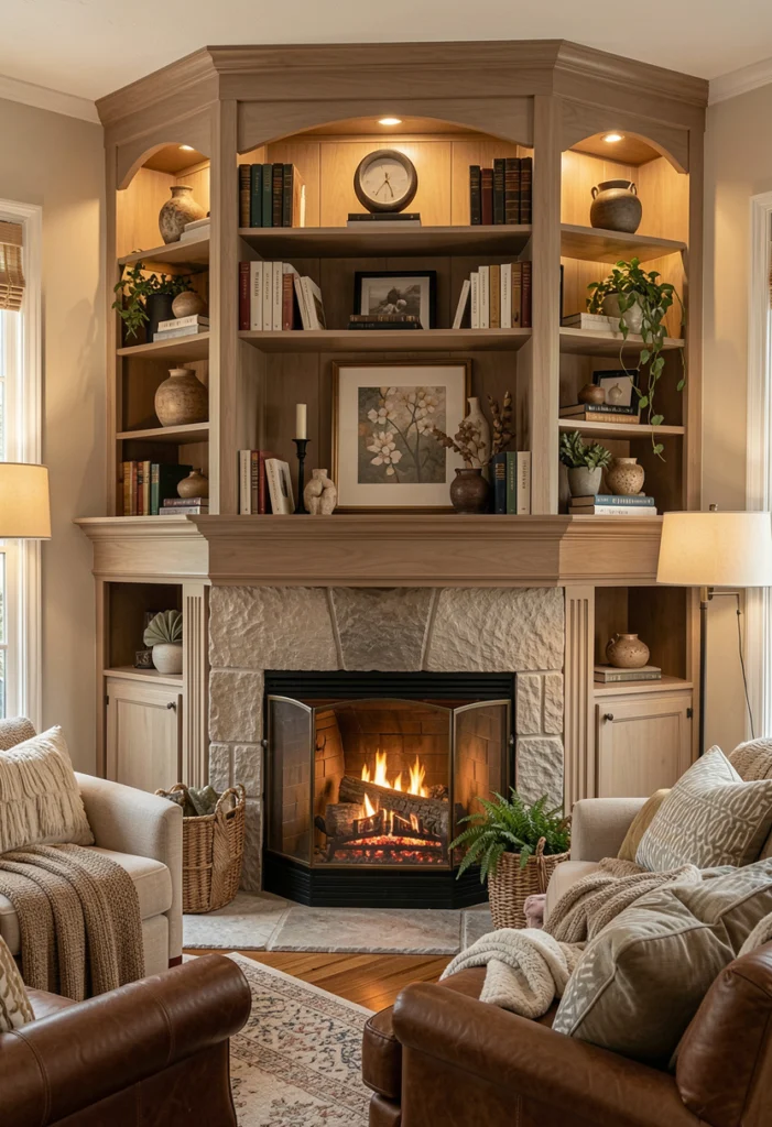 Built-In Shelving to Frame the Corner