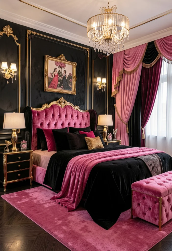 Glam Bedroom with Gold Accents