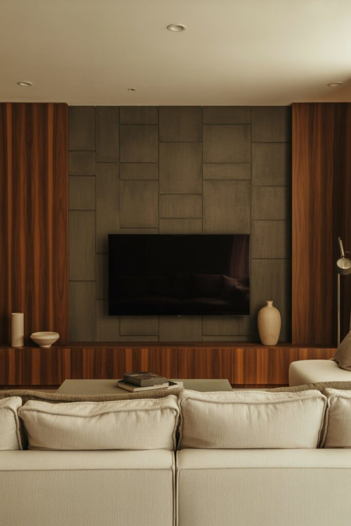  Textured Accent Wall Behind TV