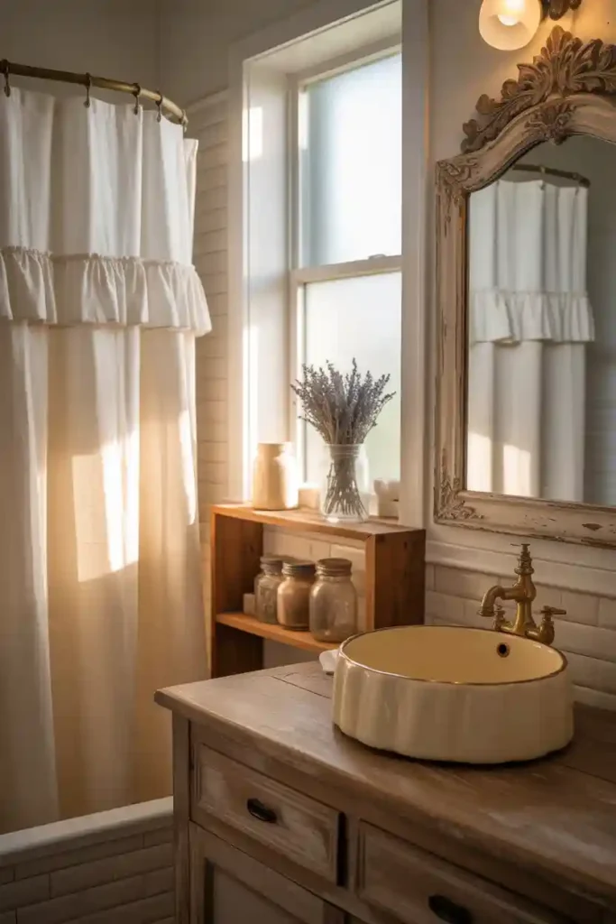 Farmhouse Ruffle Curtains For Cozy Charm