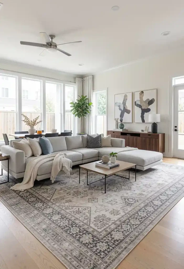 . Floating Sectional in Open-Concept Layout