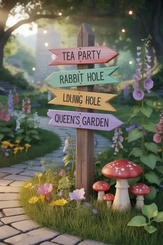 Wonderland Direction Signpost