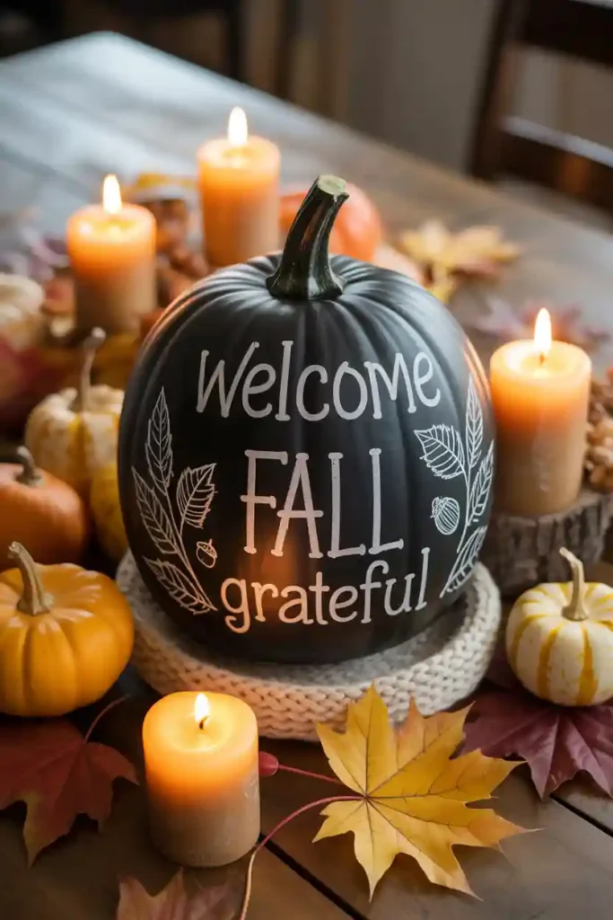  Chalkboard Message Pumpkins