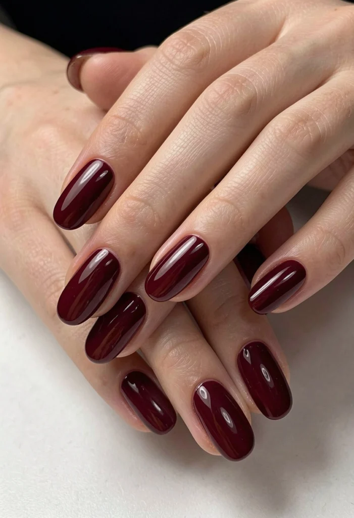 Deep Burgundy Nails