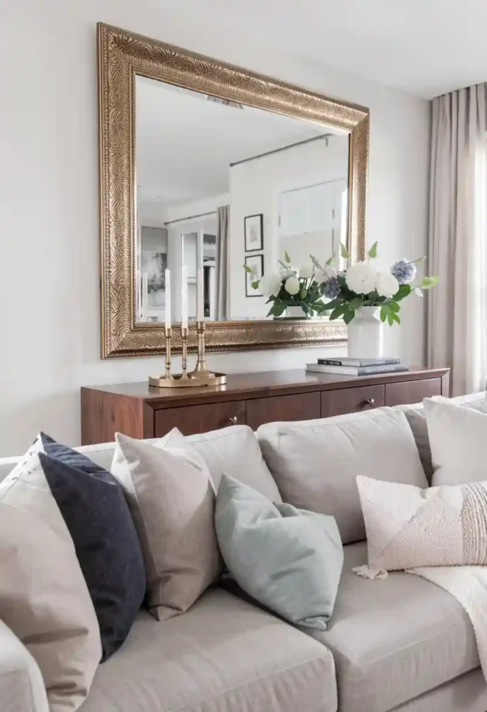  Mirror Behind the Sofa Table