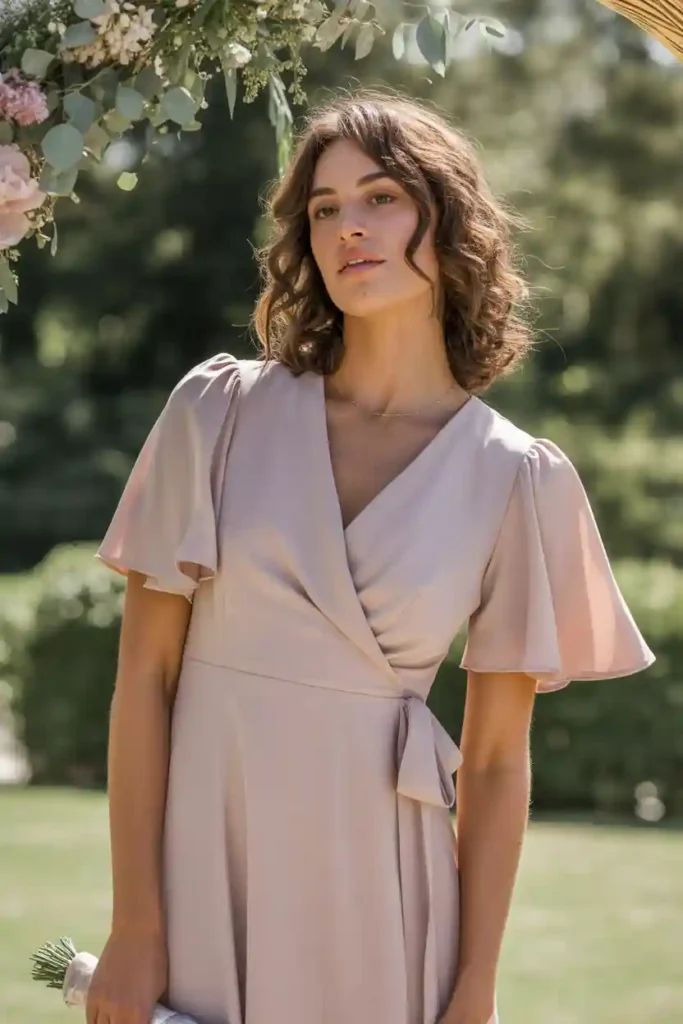  Soft Pastel Wrap Dress Outfit 