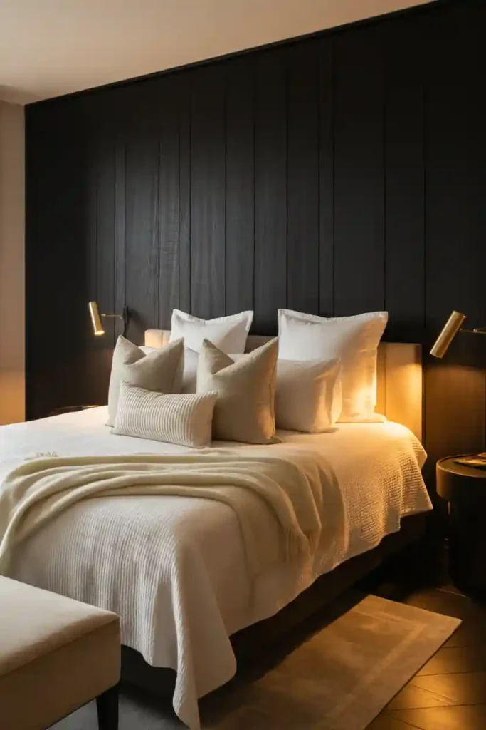  Black Paneled Feature Wall