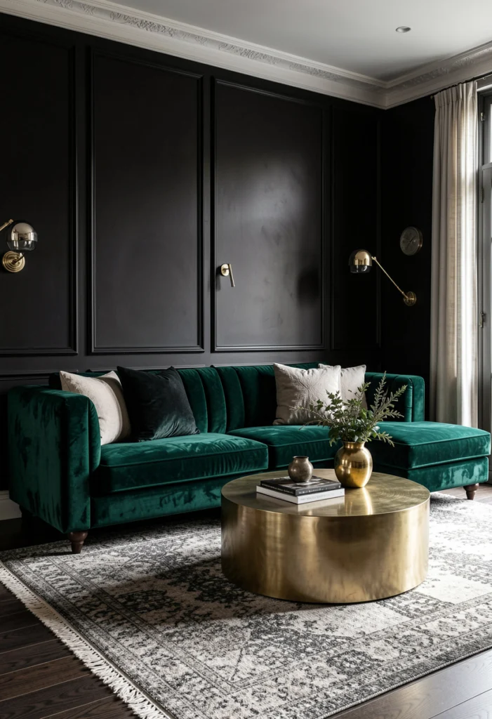 Black Accent Walls with Contrast