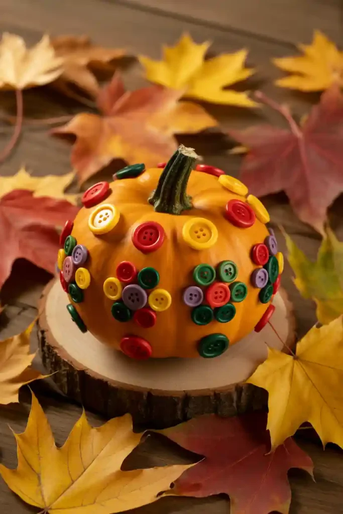 Button Decor Pumpkins