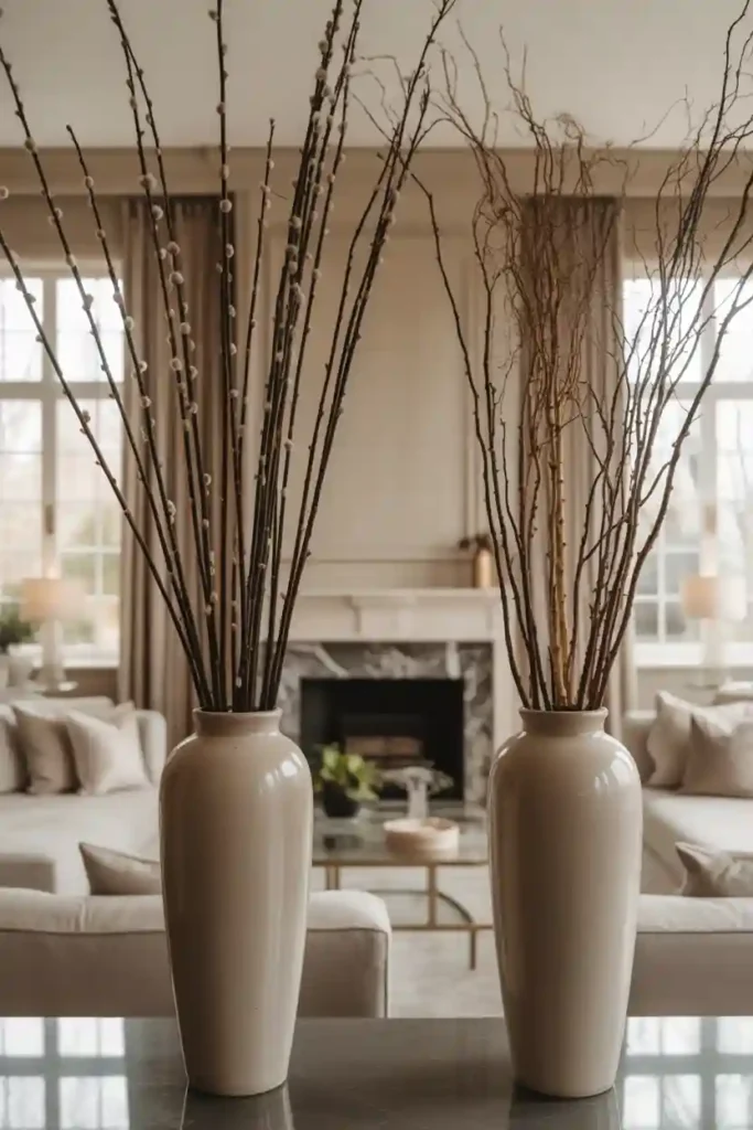 Symmetrical Floor Vase Pairing