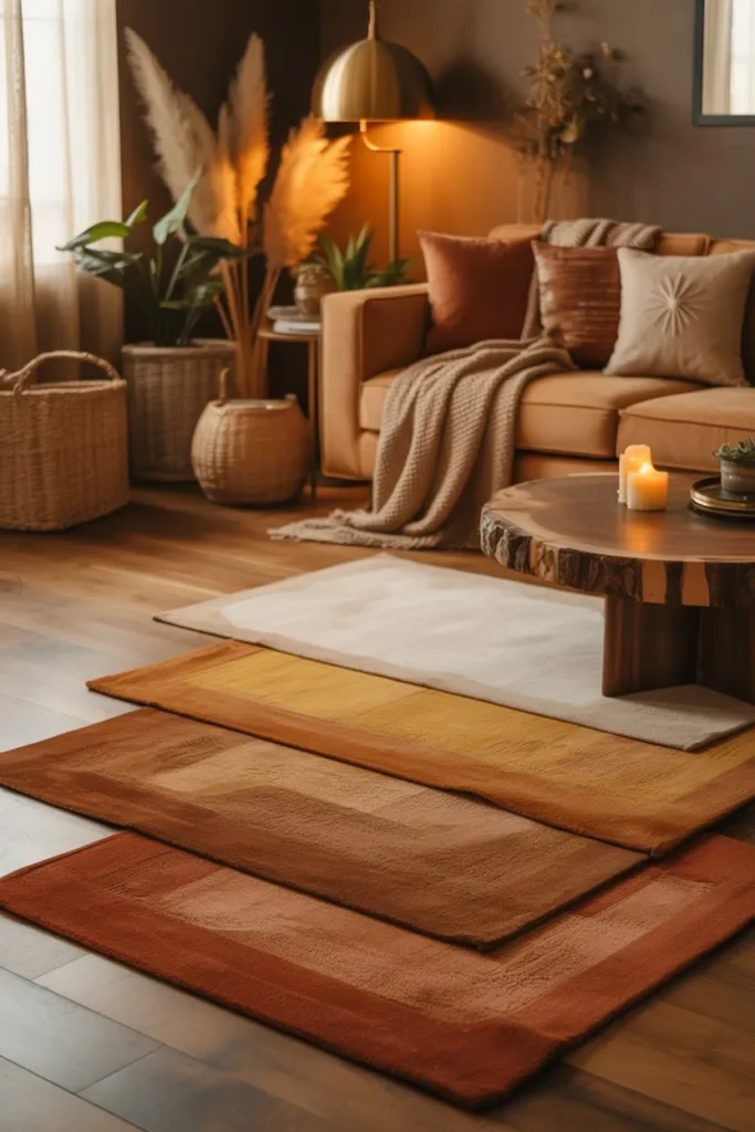  Earth Tone Layered Rugs