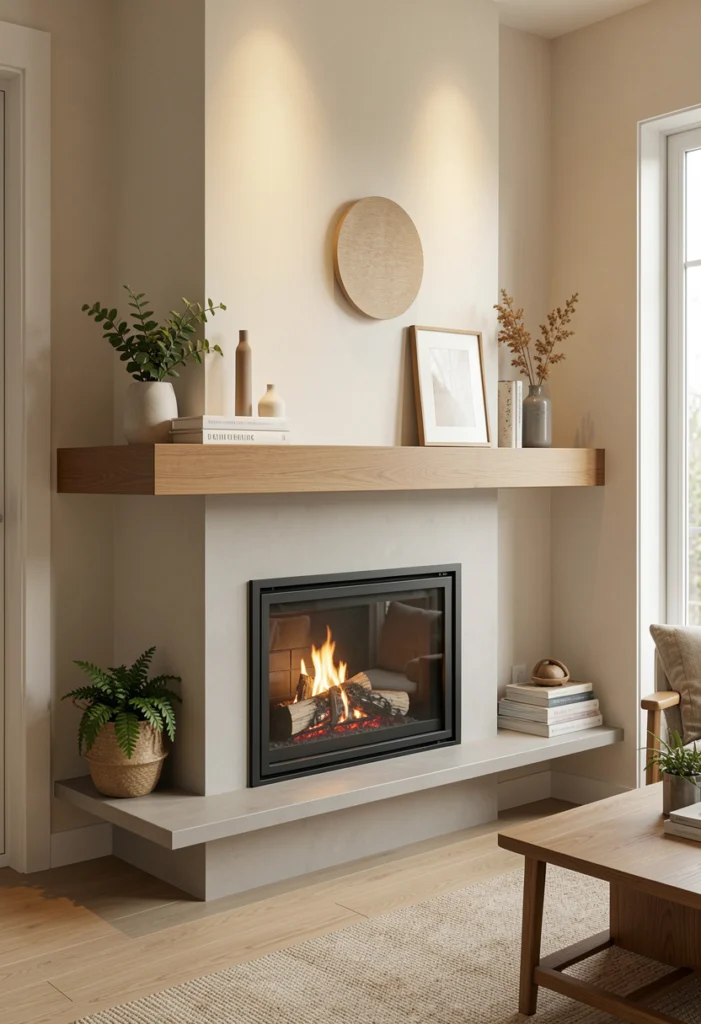 Floating Mantel for a Modern Touch