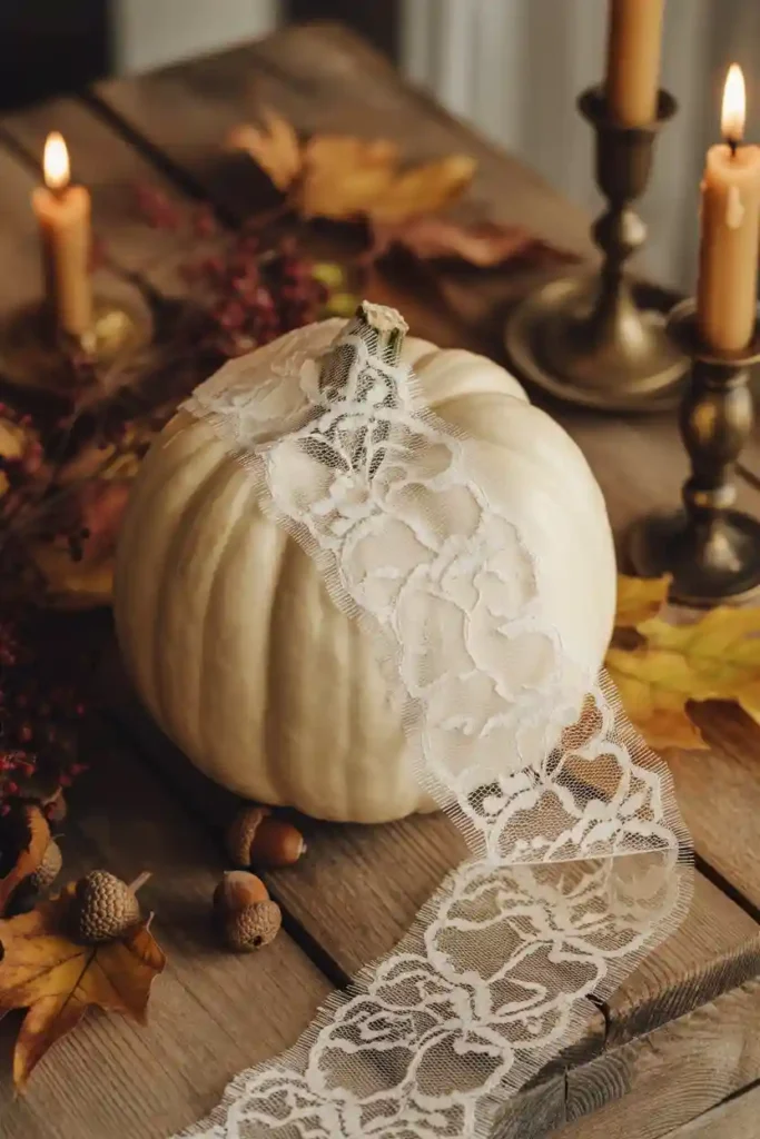 Lace-Wrapped Elegant Pumpkins
